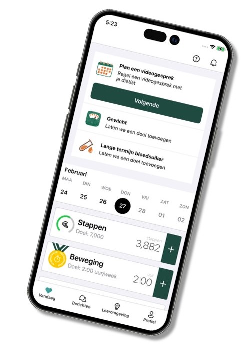 De app van Mijn diabetes type 2 plan.